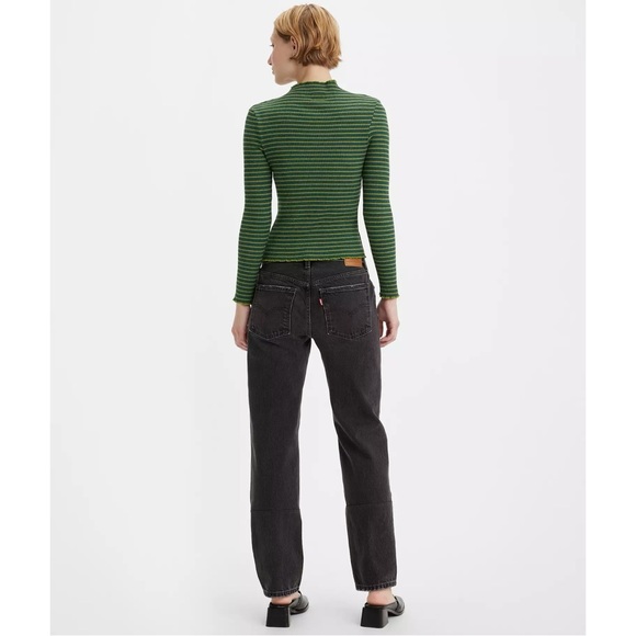 Levi's Premium Middy Straight Washed Black Mid Rise Straight Leg Jeans sz 32 - Picture 7 of 12